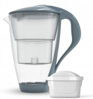 Skleněný filtrační džbán Dafi Crystal LED 2 l – šedý + filtr Unimax