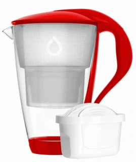 Skleněný filtrační džbán Dafi Crystal LED 2 l – červený + filtr Unimax